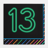 Neon 13th Birthday Beverage Napkins